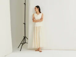 Cowl Neck Ruched Top