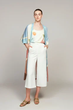 Crepe High-Waisted Pants