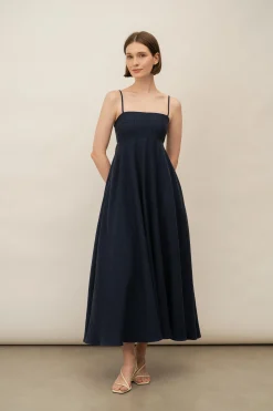 Crinkled Smocked-Back Sundress