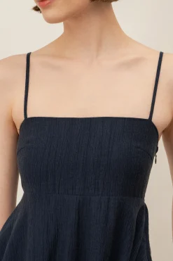 Crinkled Smocked-Back Sundress