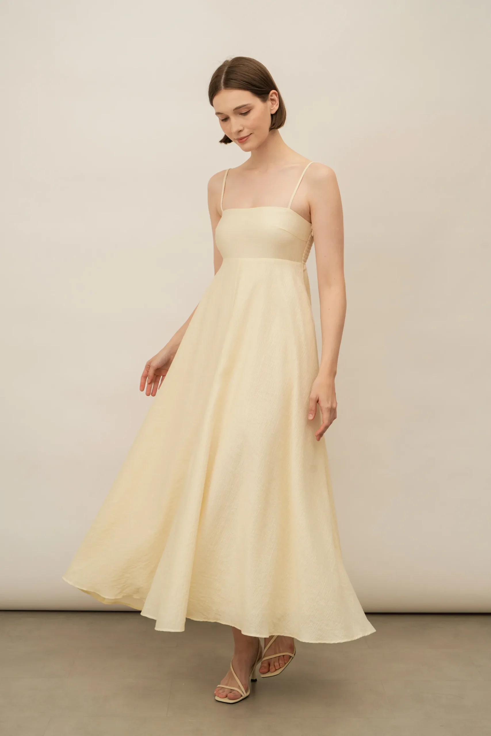Crinkled Smocked-Back Sundress
