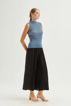 Crinkled Viscose Full-Length Pants