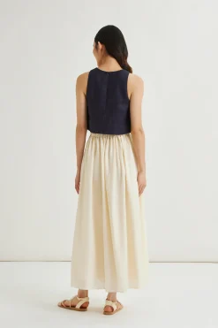 Crinkled Viscose Maxi Skirt