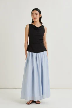 Crinkled Viscose Maxi Skirt
