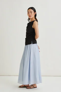 Crinkled Viscose Maxi Skirt