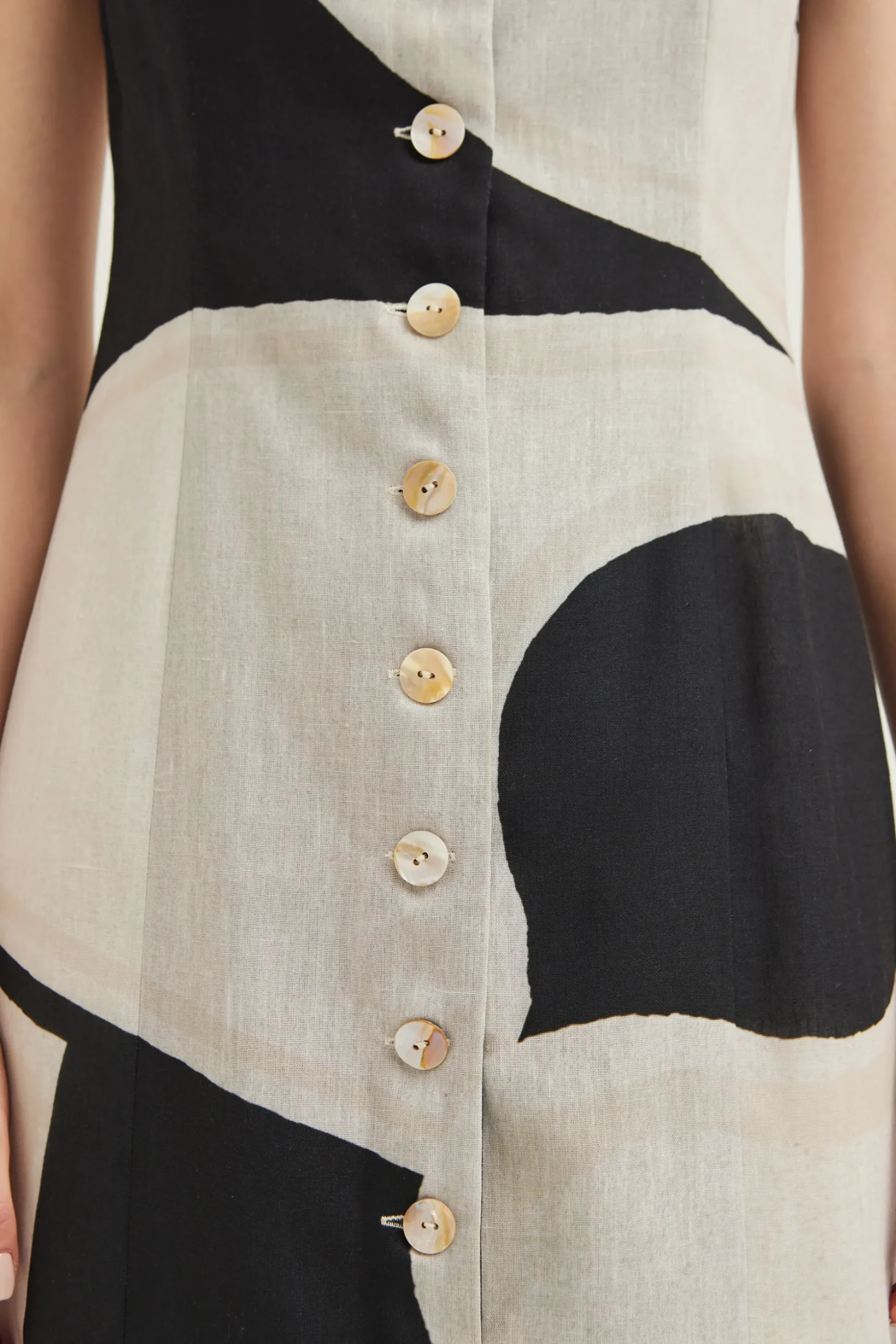 Dialogue Button-Down Vest Dress