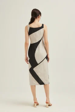 Dialogue Button-Down Vest Dress