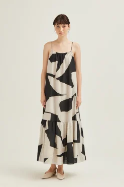 Dialogue Gathered Maxi Tent Dress
