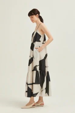 Dialogue Gathered Maxi Tent Dress
