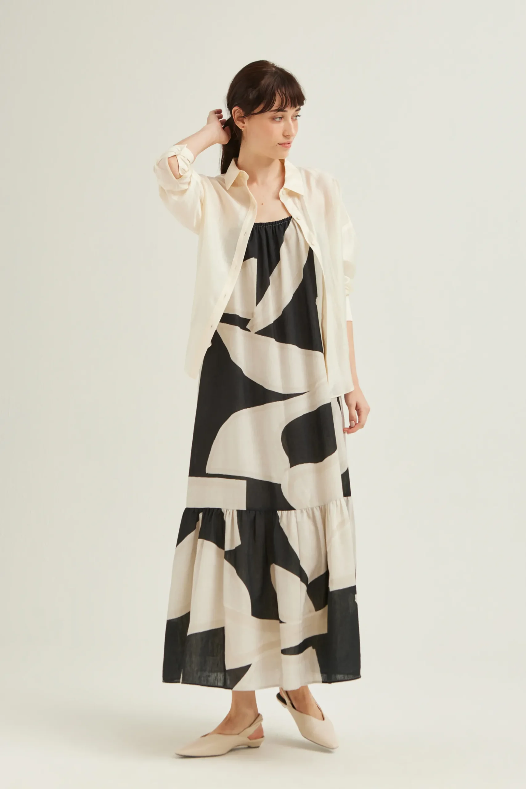 Dialogue Gathered Maxi Tent Dress