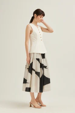 Dialogue Tiered Midi Skirt