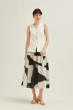 Dialogue Tiered Midi Skirt