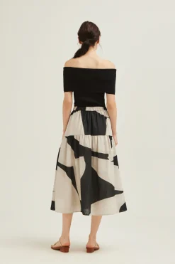 Dialogue Tiered Midi Skirt