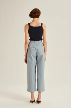 Double Pleat Cotton Pants
