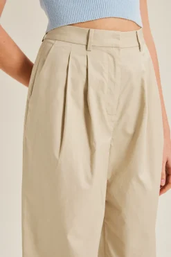 Double Pleat Cotton Pants