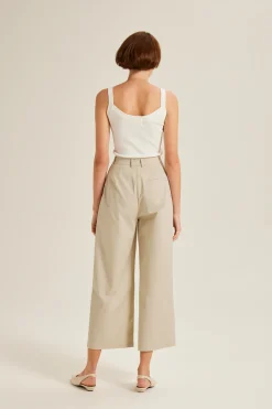 Double Pleat Cotton Pants