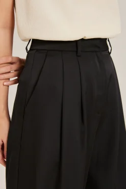 Double Pleat Satin Pants