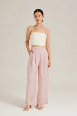 Double Pleat Satin Pants
