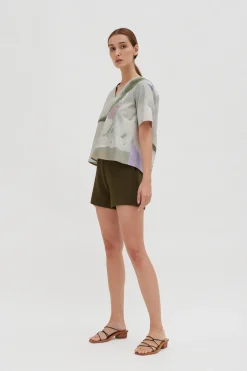 Dusk Pleated Cotton Top