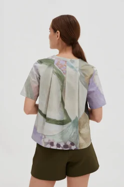 Dusk Pleated Cotton Top