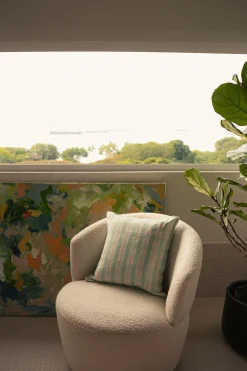 Embroidered Plaid Cushion Cover
