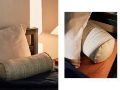 Embroidered Plaid Mini Bolster Cover