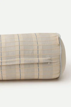 Embroidered Plaid Mini Bolster Cover