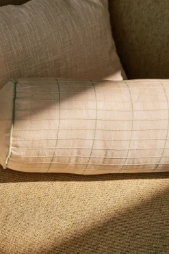 Embroidered Plaid Mini Bolster Cover