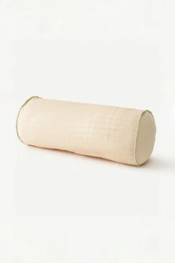Embroidered Plaid Mini Bolster Cover