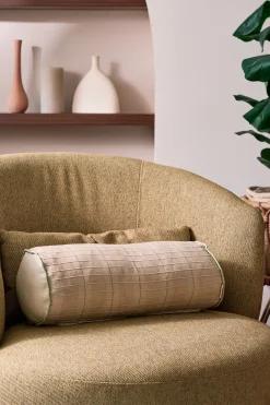 Embroidered Plaid Mini Bolster Cover