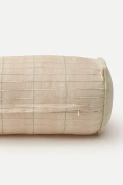 Embroidered Plaid Mini Bolster Cover