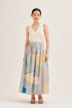 Fairground Gathered Maxi Skirt