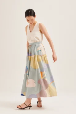 Fairground Gathered Maxi Skirt