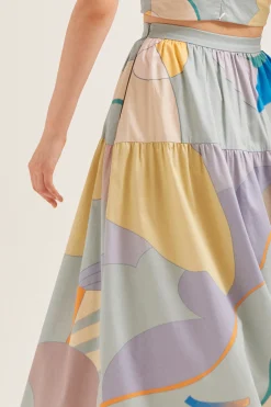 Fairground Gathered Maxi Skirt