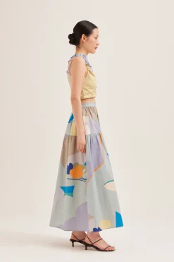 Fairground Gathered Maxi Skirt