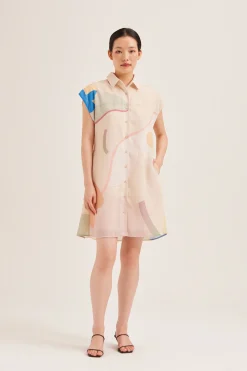 Fairground Gathered Shirt Dress