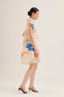 Fairground Gathered Shirt Dress