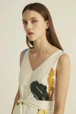 Fragments Cotton Midi Dress