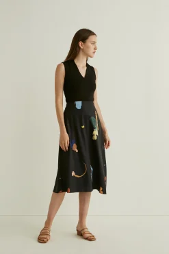 Fragments Midi Skirt