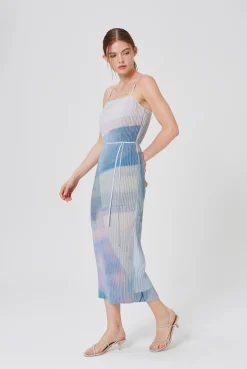 Frame Pleated Column Dress