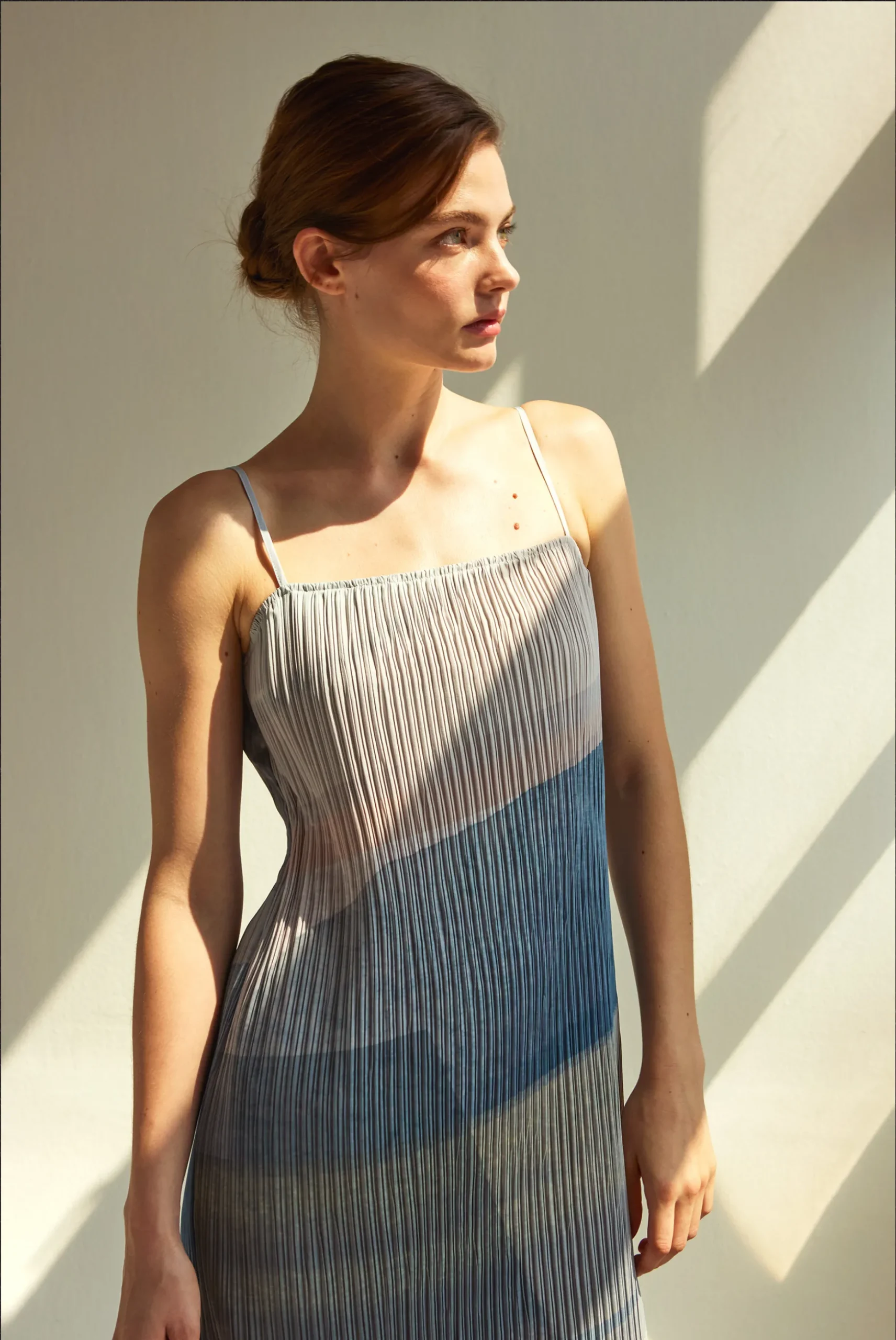 Frame Pleated Column Dress