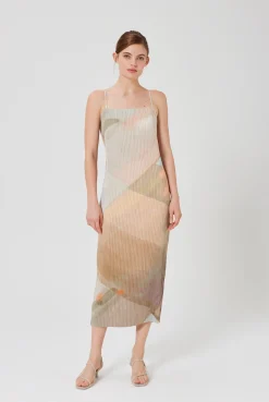 Frame Pleated Column Dress