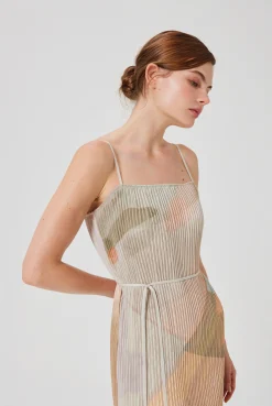Frame Pleated Column Dress
