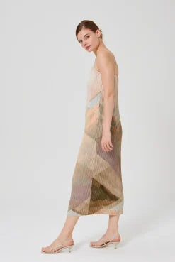 Frame Pleated Column Dress