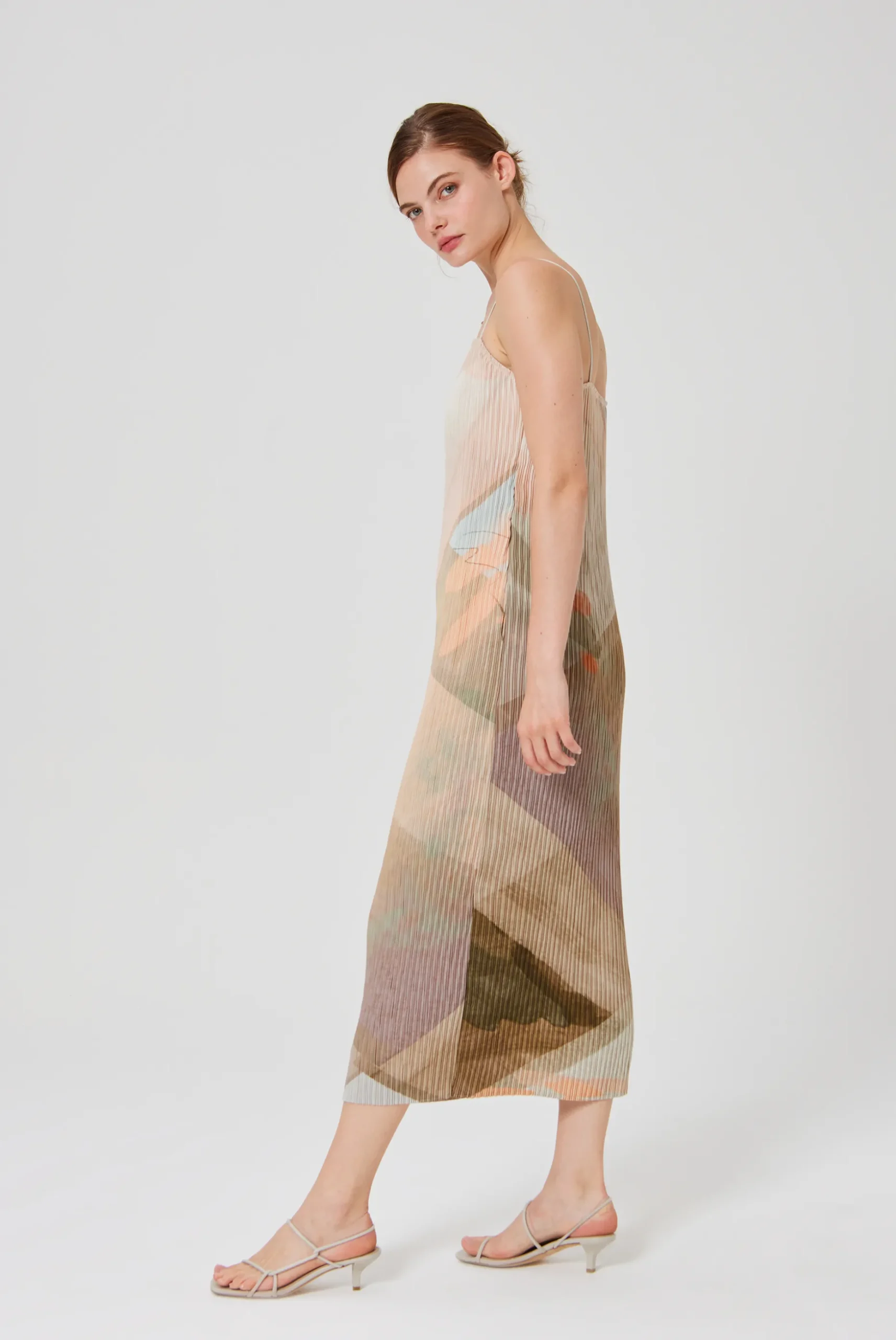 Frame Pleated Column Dress