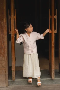 Front-Pleat Long Skirt