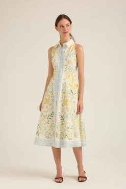 Garden Button-Down Midi Dress