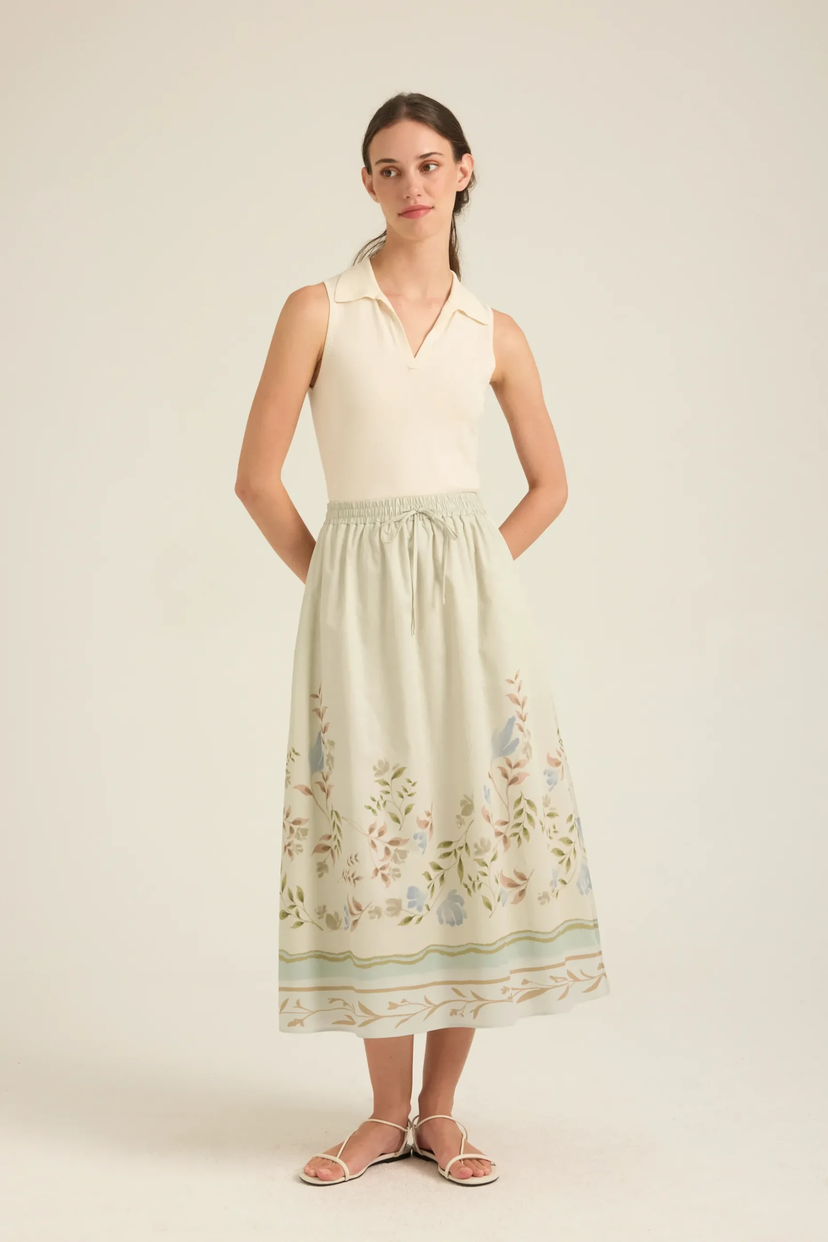 Garden Cotton Midi Skirt