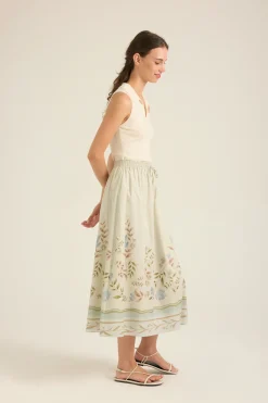Garden Cotton Midi Skirt