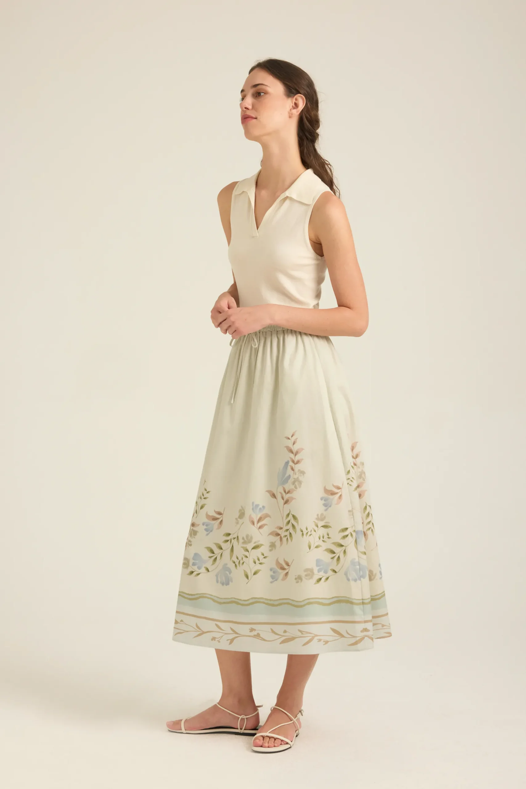 Garden Cotton Midi Skirt